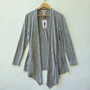NEW Philosophy Womens Small Grey Open Front Layering Cabincore Cardigan Sweater